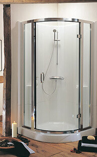 Shower with glass door